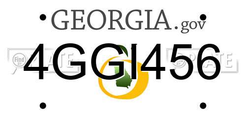 4GGI456 Georgia License Plate