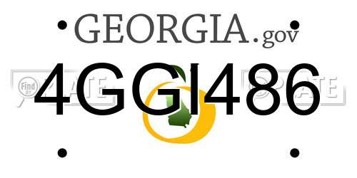 4GGI486 Georgia License Plate