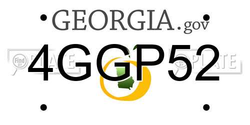 4GGP52 Georgia License Plate