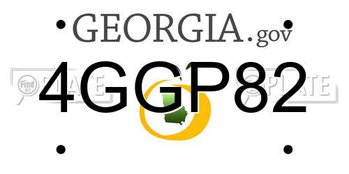 4GGP82 Georgia License Plate