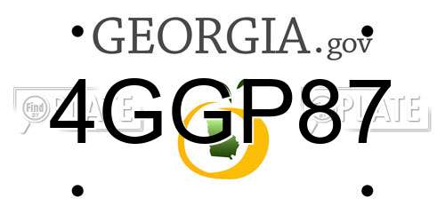 4GGP87 Georgia License Plate