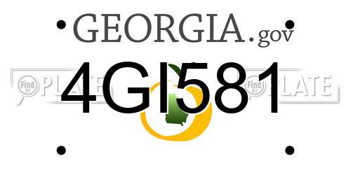 4GI581 Georgia License Plate