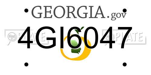 4GI6047 Georgia License Plate