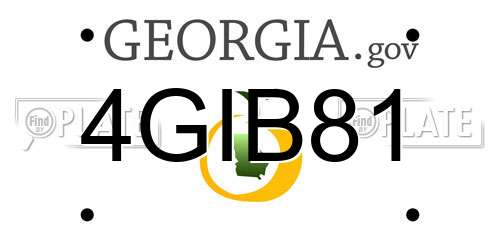 4GIB81 Georgia License Plate