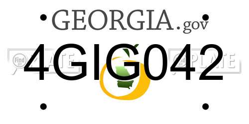 4GIG042 Georgia License Plate