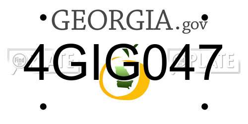 4GIG047 Georgia License Plate