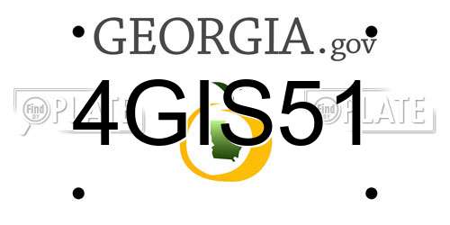 4GIS51 Georgia License Plate