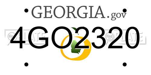 4GO2320 Georgia License Plate