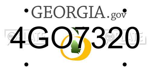 4GO7320 Georgia License Plate