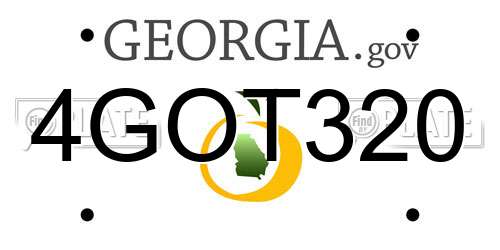 4GOT320 Georgia License Plate