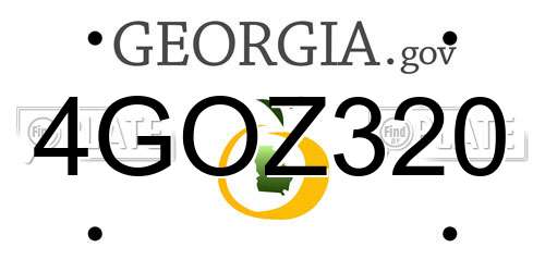 4GOZ320 Georgia License Plate