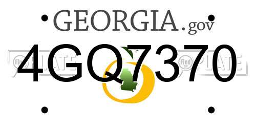 4GQ7370 Georgia License Plate