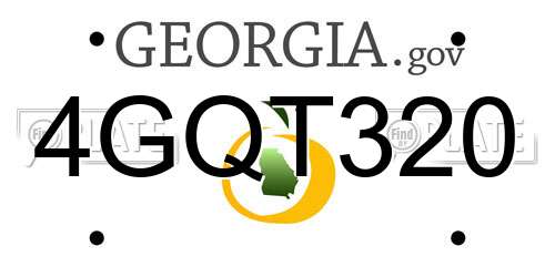 4GQT320 Georgia License Plate