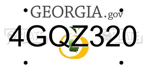 4GQZ320 Georgia License Plate
