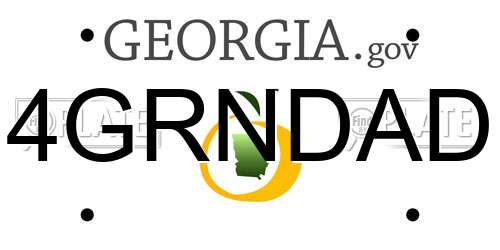 4GRNDAD Georgia License Plate