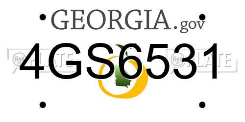 4GS6531 Georgia License Plate
