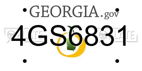 4GS6831 Georgia License Plate