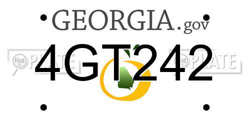 4GT242 Georgia License Plate