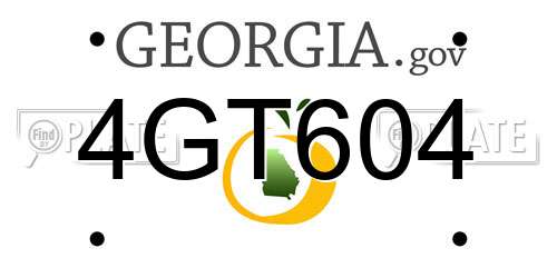 4GT604 Georgia License Plate