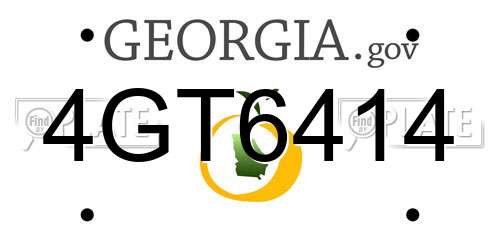 4GT6414 Georgia License Plate