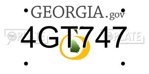 4GT747 Georgia License Plate