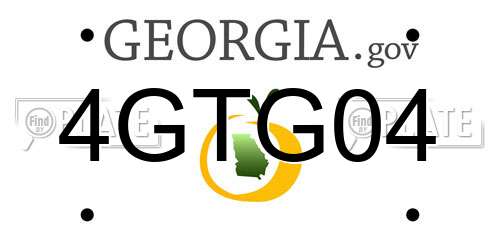 4GTG04 Georgia License Plate