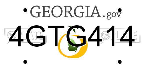 4GTG414 Georgia License Plate