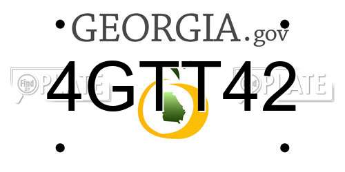 4GTT42 Georgia License Plate