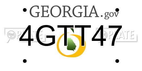 4GTT47 Georgia License Plate
