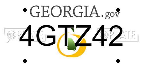 4GTZ42 Georgia License Plate