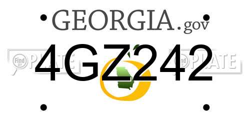 4GZ242 Georgia License Plate