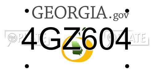 4GZ604 Georgia License Plate
