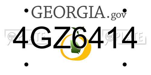4GZ6414 Georgia License Plate