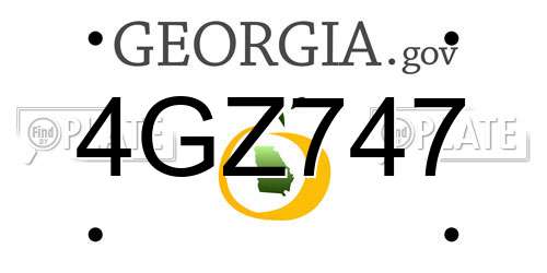 4GZ747 Georgia License Plate