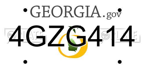 4GZG414 Georgia License Plate