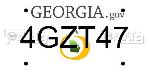 4GZT47 Georgia License Plate