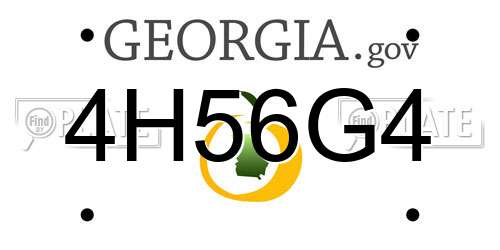 4H56G4 Georgia License Plate