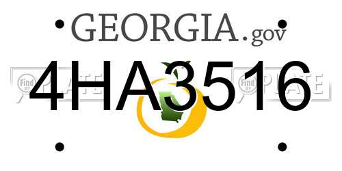 4HA3516 Georgia License Plate
