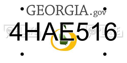 4HAE516 Georgia License Plate