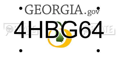 4HBG64 Georgia License Plate