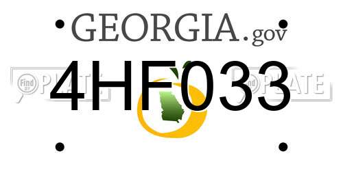 4HF033 Georgia License Plate