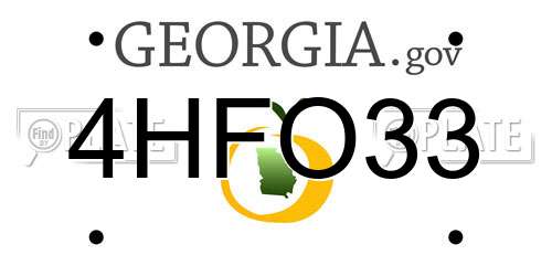 4HFO33 Georgia License Plate