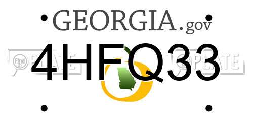 4HFQ33 Georgia License Plate