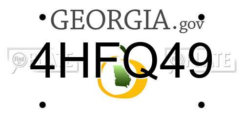 4HFQ49 Georgia License Plate