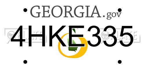 4HKE335 Georgia License Plate