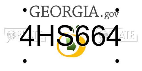 4HS664 Georgia License Plate