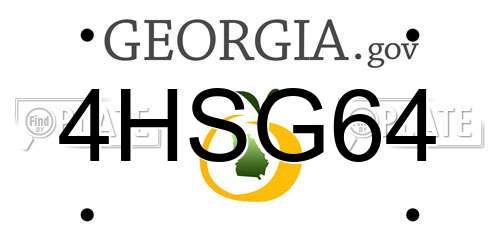 4HSG64 Georgia License Plate