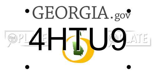 4HTU9 Georgia License Plate