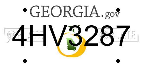 4HV3287 Georgia License Plate