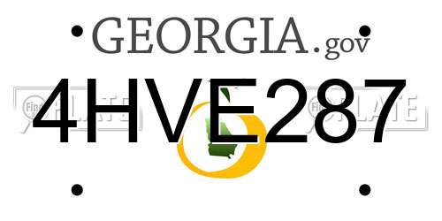 4HVE287 Georgia License Plate